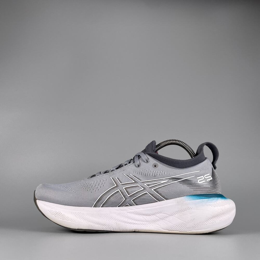 Asics nimbus 25 Gray Athletic Shoe with Blue and Pink Gradient Midsole - Picture 7 of 9